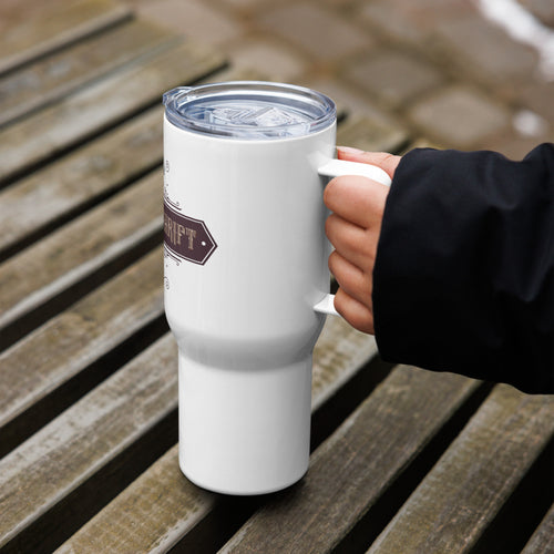 Max and Moo's Travel mug with a handle